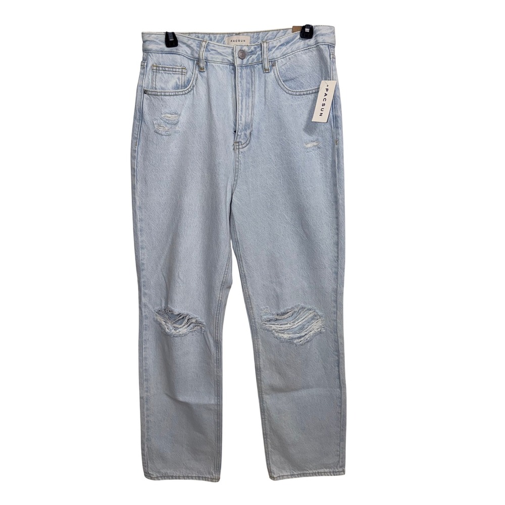PacSun 90s Boyfriend Abigail High Rise Relaxed Light Wash Distressed Jeans 28S